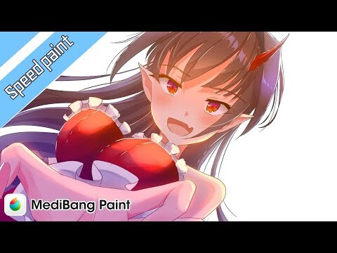 " gadis iblis yang cantik " anime digital speed painting medibang illustration NO.14