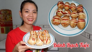 Làm bánh bạch tuộc takoyaki món ăn đường phố nhiều bạn yêu thích