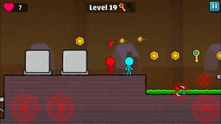 Red and Blue Stickman 2 : Stickman Game - watergirl and fireboy - Walkthrough 7