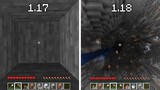 digging straight down in 1.17 vs 1.18