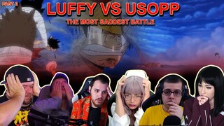 BYE USOPP!! LUFFY VS USOPP PART 2 - Reaction Mashup One Piece