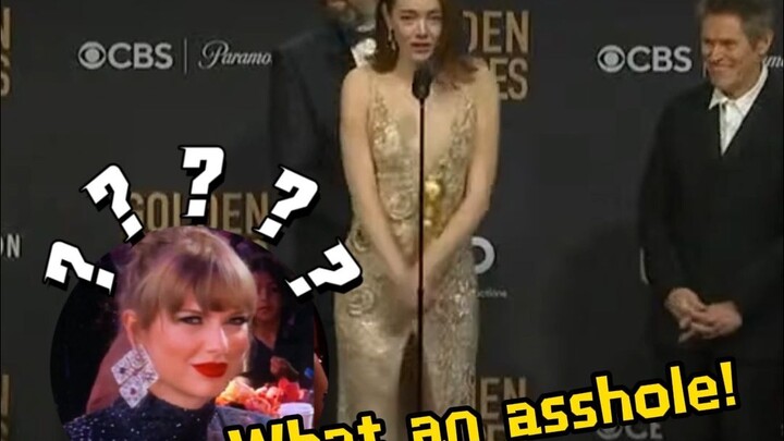 When asked what she thought of Taylor Swift cheering for her award, Stone replied: