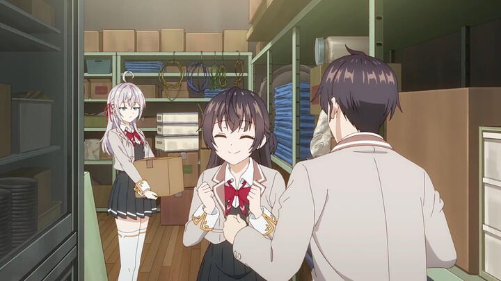 The childhood brother and sister are watching