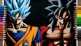 Goku SSJ Blue & Goku SSJ 4 - Anime Drawing