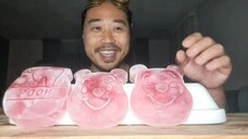 ASMR Winnie The Pooh Strawberry Ice Cream🍡🍨 - Eating Sounds