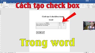 Cách chèn dấu tick, ô vương có dấu tick và dấu x và check box, uncheck trong word