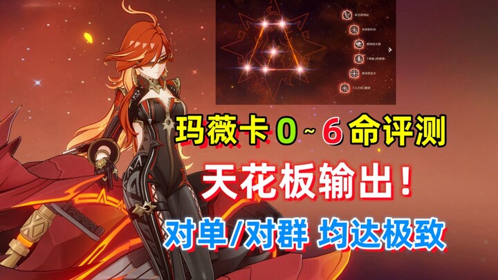 【原神】火神玛薇卡 0~6命 详细评测：天花板输出角色，对单/对群 的通解！还有海陆空三合一的大世界能力！来自创作体验服。