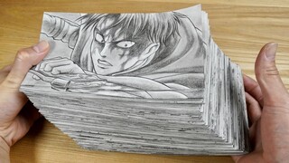 進撃の巨人パラパラ漫画【700時間】捧げて作ってみた FLIPBOOK Attack on Titan “Levi vs Beast Titan”