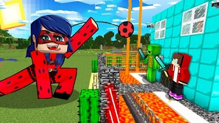 The LADYBUG vs Security House - Minecraft gameplay by Mikey and JJ (Maizen Parody)