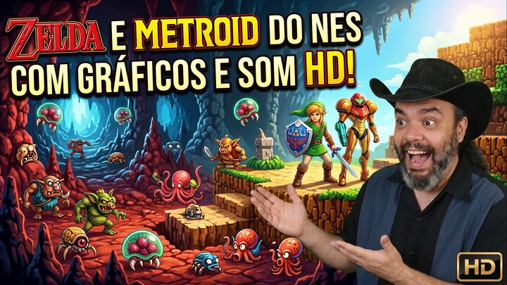 ZELDA E METROID DO NES 8BIT EM HD