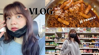 A day in my life 🧸 Asian supermarket (hmart), rabokki (ramen + tteokbokki), iPhone 12, grocery haul