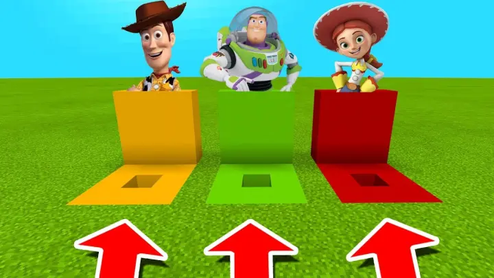 Minecraft PE : DO NOT CHOOSE THE WRONG HOLE! (Woody, Buzz Lightyear & Jessie)