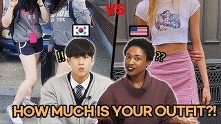 1000 Dollars jacket? US VS Korea, School Casual OUTFITS! American & Korean Teen Reaction