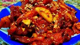 Sweet & Spicy Korean Stir Fried Dried Pollock Fish Side Dish 황태북어볶음 by Omma's Kitchen