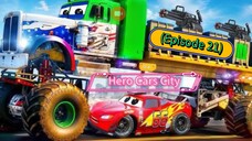 Hero Cars City (Episode 21) The Mega Trucking and the Goliath