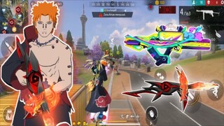 SOLO VS SQUAD PAKAI SET PAIN TENDO DAN DUA SENJATA OP! - FREE FIRE