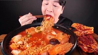 mì cay SPICY TOFU NOODLES  KIMCHI EATING ASMR MUKBANG phần 2 cùng thưởng thức #amthucngon