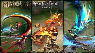 UPDATE!! MLBB X AOT SKIN EFFECT GAMEPLAY (Yin Eren, Fanny Mikasa, Martis Levi) - Mobile Legends