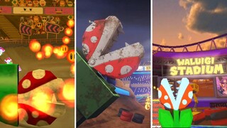 Evolution of Waluigi Stadium Tracks in Mario Kart Games (2003 - 2023)