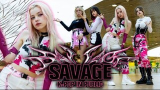 【LMNC舞社】aespa-'Savage'俄罗斯小姐姐商场超赞翻跳吒儿最新回归单曲舞蹈dance cover路演kpop in public