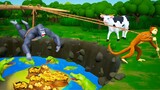 Funny Animals Treasure Hunt Gameplay in Forest | Cow 🐄 Monkey 🐒 Gorilla 🦍 |Funny Animals Cartoons