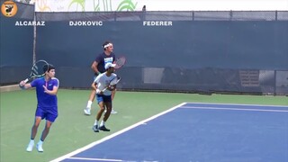 Game|Tennis|Forehand Stroke Comparison of Alcaraz, Djokovic, Federer