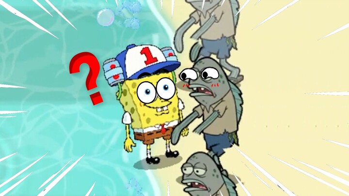 SpongeBob was washed away by the waves?!