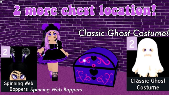 2 More Chest Location in Royale High Autumn Town | Classic Ghost Costume and Spinning Web Boppers