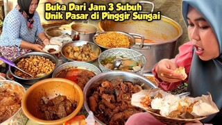 Sarapan Di Pasar Pinggir Sungai, SATE KUKUS Perkedel Daging, Kikil Serundeng, Semur Jengkol