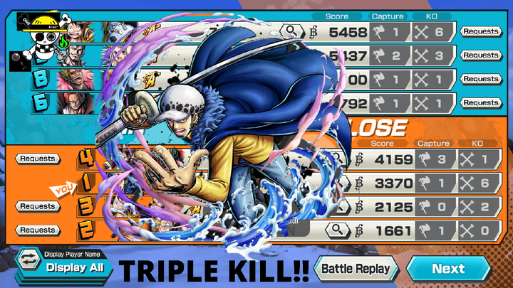 TRIPLE KILL][ Trafalgar D Water Law``ONE PIECE BOUNTY RUSH