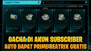 BAGI-BAGI SKIN PRIME BEATRIX GRATIS KE AKUN SUBSCRIBER DENGAN GACHA M4 SUPPORT CHEST - MOBILE LEGEND