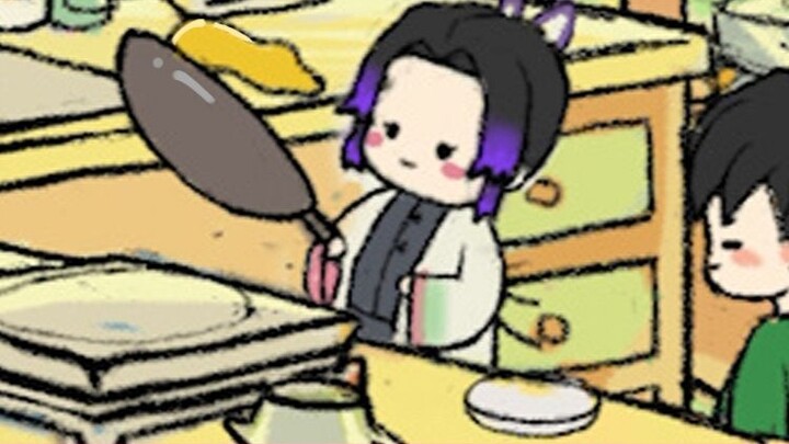 [ดาบพิฆาตอสูร-Animation of Yoshinin] ครัวของ Butterfly Ninja และ Tomioka Yoshiyoshi อยู่กันอย่างมีความสุข นับว่า Yoshiyin กินเค้กไข่ไปทั้งหมดกี่ลูก?