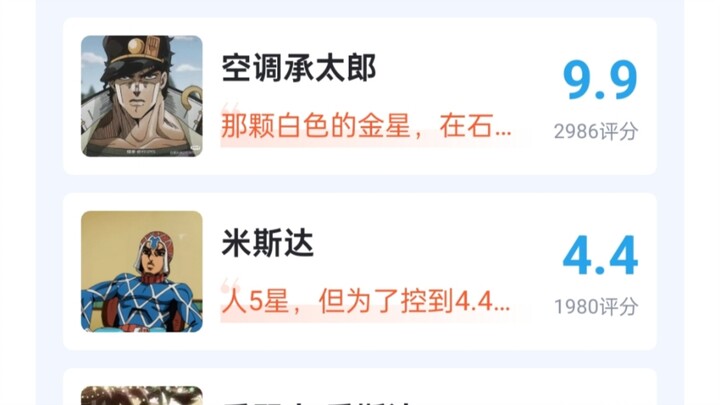 jojo的奇妙冒险 5.5万人评分！