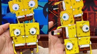 手工制作变形分裂的海绵宝宝～粘土教程