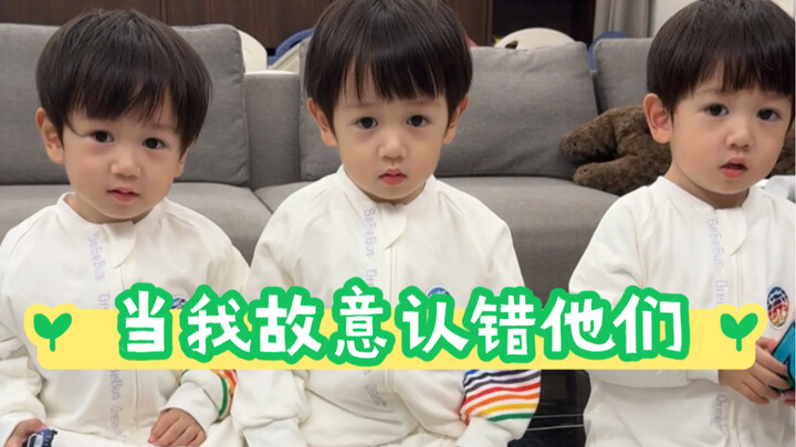 原来2岁三胞胎是这么认清彼此的