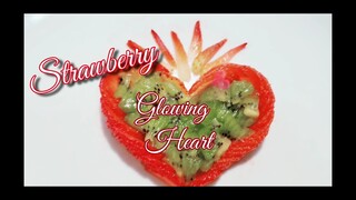 How to make a glowing heart Strawberry and rose art design