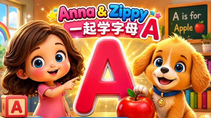 和 Anna & Zippy 一起学字母 A 🍎 | Learn Letter A | 儿童英语启蒙