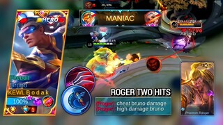 ROGER M3 SKIN PHANTOM RANGER vs BRUNO HIGH DAMAGE | BRUNO BEST BUILD AND EMBLEM MLBB - Master bodak