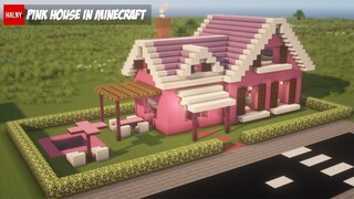 Beautiful pink house in minecraft