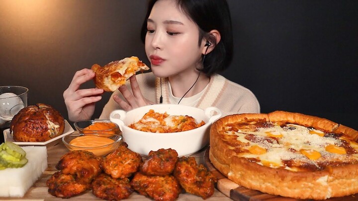 【Boki Subtitled Version】Crispy Roasted Chicken with Chili, Chicago-Style Pizza, Volcano Cheese Chick