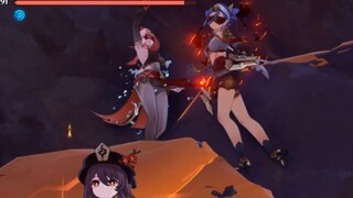 [Genshin Impact] المشهد الذي تتقاتل فيه العشيقة وجيد مع بعضهما البعض🥵
