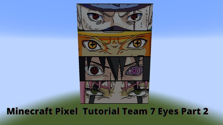 Minecraft Pixel Art Tutorial Team 7 Eyes Sakura, Sasuke, Naruto, Kakashi Part 2