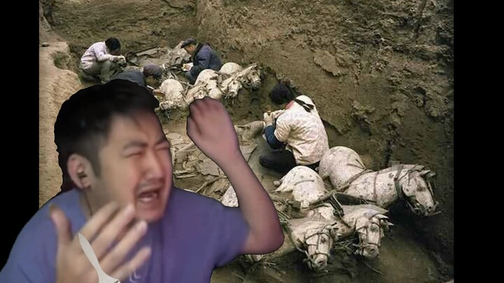 Arkeolog yang tak henti-hentinya menangis karena kuda tanah liat pada Situs Terracotta Warriors hanc