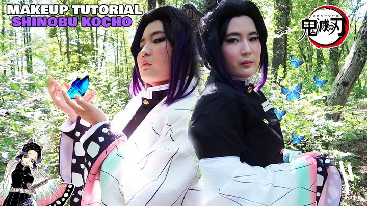 Shinobu Kocho Cosplay Makeup Tutorial // Kimetsu No Yaiba  鬼滅の刃 Transformation