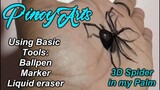 3d Spider Drawing step by step easy