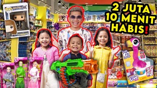 TANTANGAN HABISKAN 2 JUTA DALAM 10 MENIT⁉️😱 BELI MAINAN UNTUK KETIGA ANAK INI😱