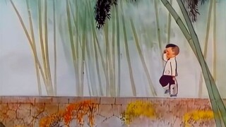 The main theme of the ink-and-wash animation 45 years ago, a little boy picked up a goat and returne