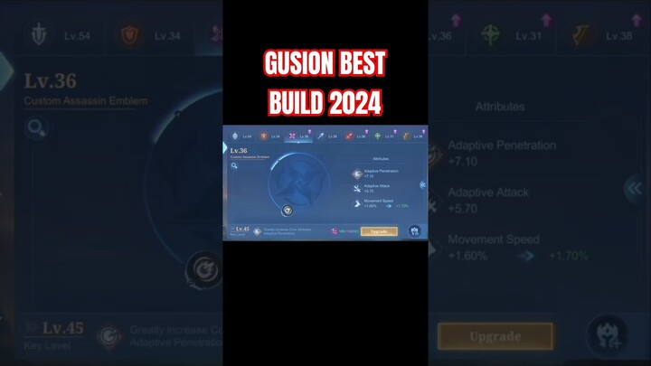 Gusion Best Build 2024 (Part 2) #shorts #mlbb