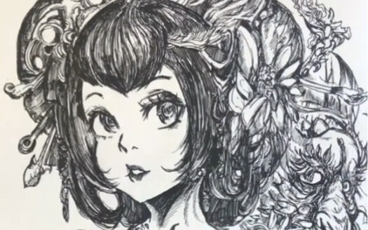Challenge to use up a gel pen to draw
