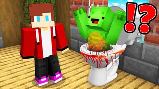 Who DRAGGED JJ and Mikey Into SCARY TOILET in Minecraft? - Maizen